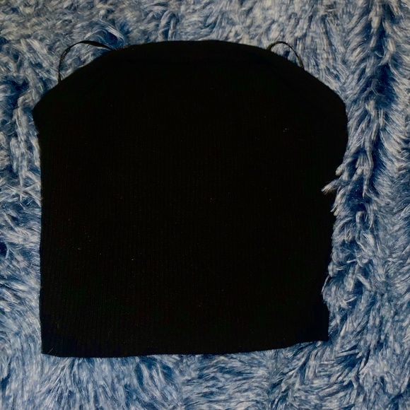 Twine and String Black Ribbed Tube Top - Picture 5 of 5